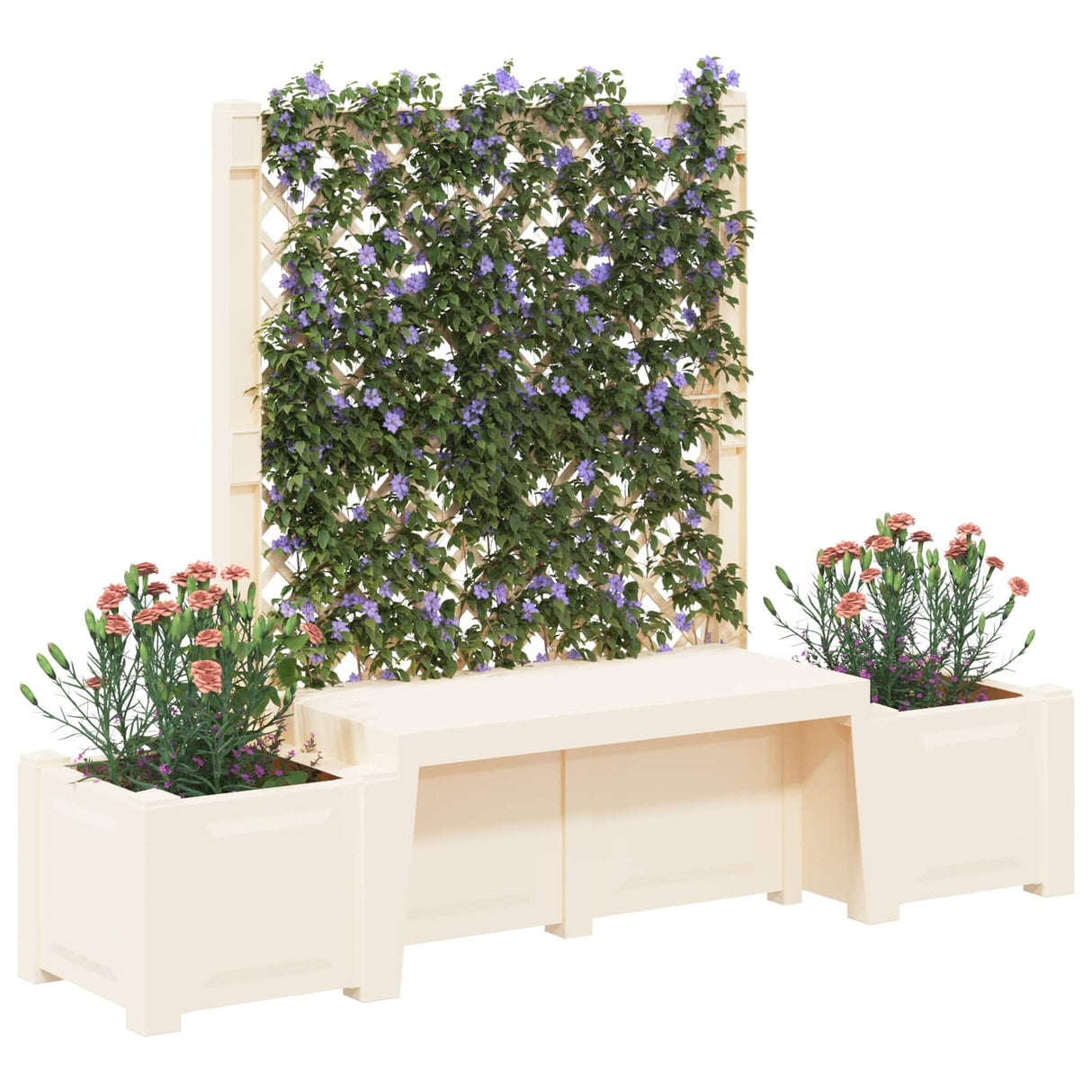 vidaXL Tuinbank Kopenhagen Wit 173 x 49 x 135,5 cm PP