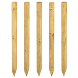 vidaXL Fence Posts 5 st Groen 120 cm Massief grenenhout