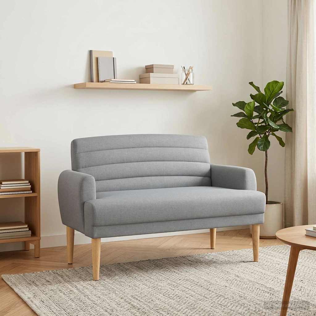 vidaXL Lovingseat met knoopge tuft Lichtgrijs 116 x 67 x 80 cm Stof