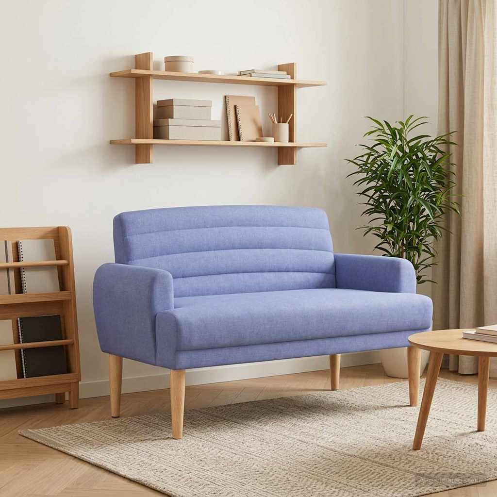 vidaXL Lovingseat met knoopge tuft Lichtgrijs 116 x 67 x 80 cm Stof