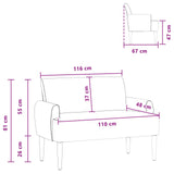 vidaXL Lovingseat met knoopge tuft Lichtgrijs 116 x 67 x 81 cm
