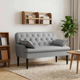 vidaXL Lovingseat met knoopge tuft Lichtgrijs 111 x 68 x 80 cm Stof
