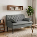 vidaXL Lovingseat met knoopge tuft Lichtgrijs 111 x 68 x 80 cm Stof
