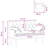 vidaXL Lovingseat met knoopge tuft Lichtgrijs 111 x 68 x 80 cm Stof