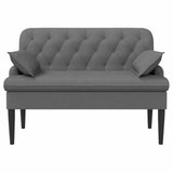 vidaXL Lovingseat met knoopge tuft Lichtgrijs 111 x 68 x 80 cm Stof