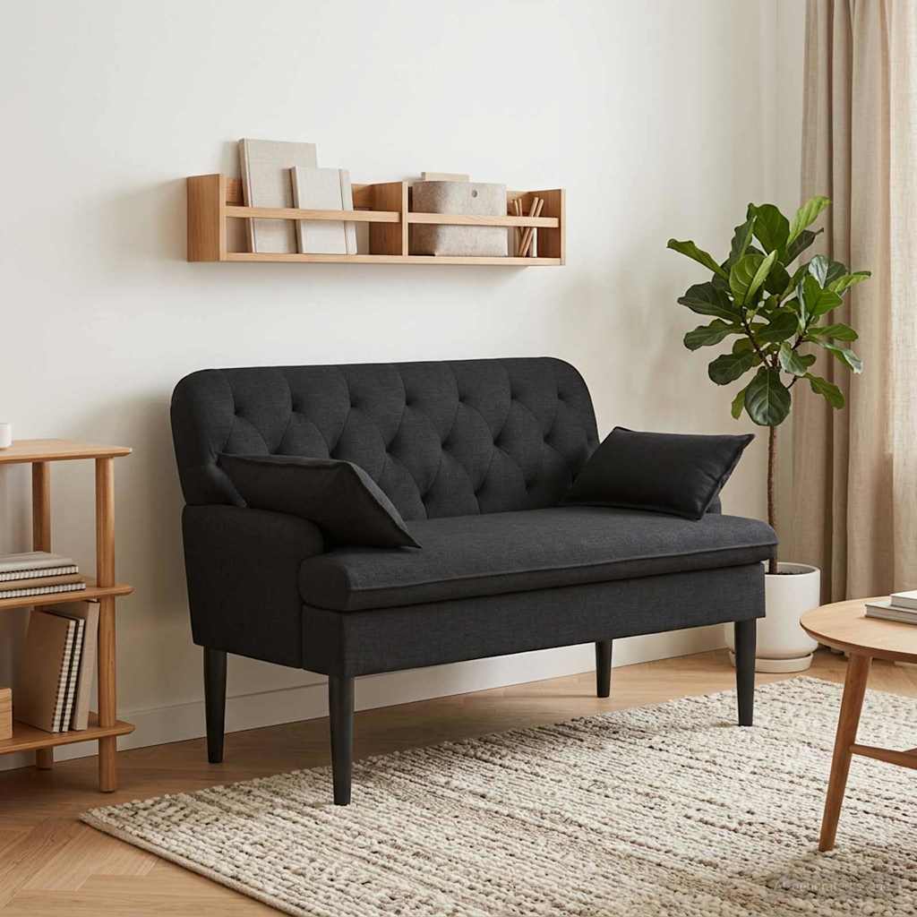 vidaXL Lovingseat met knoopge tuft Lichtgrijs 111 x 68 x 80 cm Stof