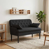 vidaXL Lovingseat met knoopge tuft Lichtgrijs 111 x 68 x 80 cm Stof