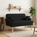 vidaXL Lovingseat met knoopge tuft Zwart 120 x 65 x 79 cm Stof
