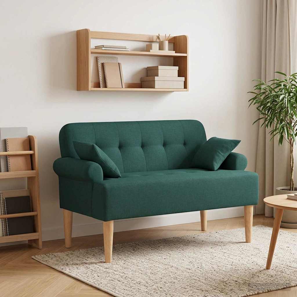 vidaXL Lovingseat met knoopge tuft Zwart 120 x 65 x 79 cm Stof