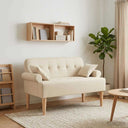 vidaXL Lovingseat met knoopge tuft Zwart 120 x 65 x 79 cm Stof