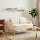 vidaXL Lovingseat met knoopge tuft Crèmekleurig 117 x 67 x 77 cm