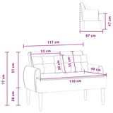 vidaXL Lovingseat met knoopge tuft Crèmekleurig 117 x 67 x 77 cm