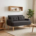 vidaXL Lovingseat met knoopge tuft Crèmekleurig 117 x 67 x 77 cm
