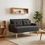 vidaXL Lovingseat met knoopge tuft Crèmekleurig 117 x 67 x 77 cm