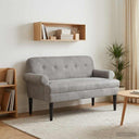 vidaXL Lovingseat met knoopge tuft Lichtgrijs 120 x 66 x 78 cm fluweel