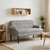 vidaXL Lovingseat met knoopge tuft Lichtgrijs 120 x 66 x 78 cm fluweel