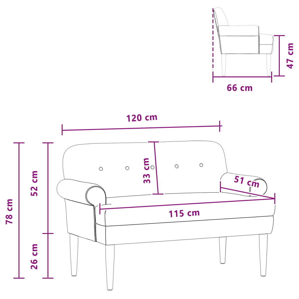 vidaXL Lovingseat met knoopge tuft Lichtgrijs 120 x 66 x 78 cm fluweel
