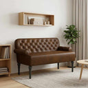 vidaXL Lovingseat met knoopge tuft Bruin 120 x 65 x 78 cm