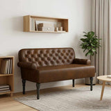 vidaXL Lovingseat met knoopge tuft Bruin 120 x 65 x 78 cm