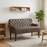 vidaXL Lovingseat met knoopge tuft Bruin 120 x 65 x 78 cm
