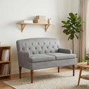 vidaXL Loveseat with Tufted Buttons Light Grey 111 x 65 x 79 cm Velvet