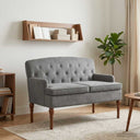 vidaXL Loveseat with Tufted Buttons Light Grey 111 x 65 x 79 cm Velvet