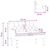 vidaXL Loveseat with Tufted Buttons Light Grey 111 x 65 x 79 cm Velvet