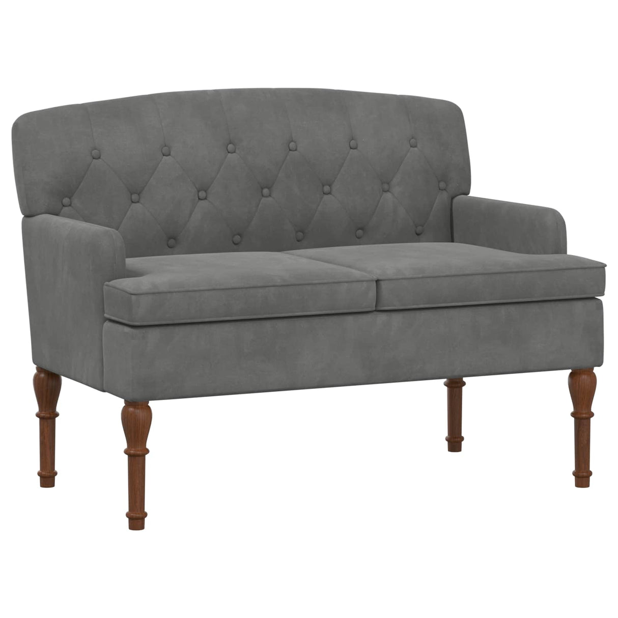 vidaXL Loveseat with Tufted Buttons Light Grey 111 x 65 x 79 cm Velvet