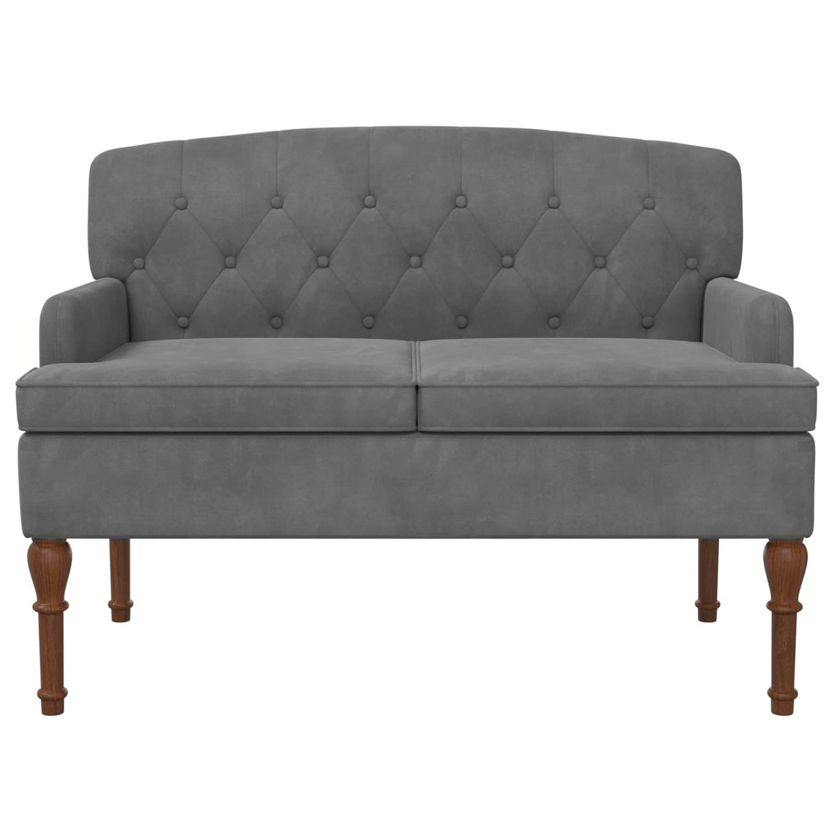 vidaXL Loveseat with Tufted Buttons Light Grey 111 x 65 x 79 cm Velvet