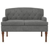 vidaXL Loveseat with Tufted Buttons Light Grey 111 x 65 x 79 cm Velvet