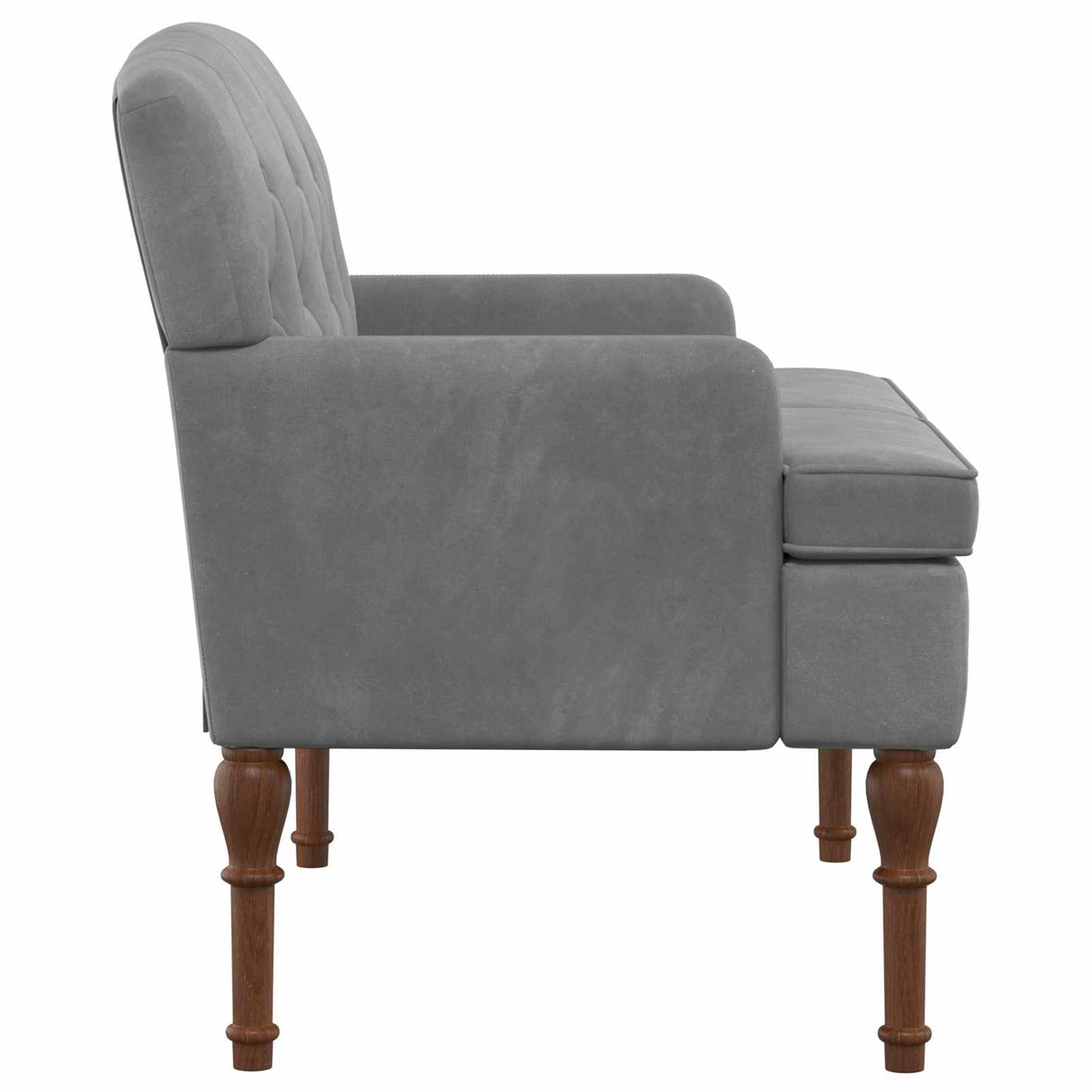 vidaXL Loveseat with Tufted Buttons Light Grey 111 x 65 x 79 cm Velvet