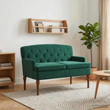 vidaXL Loveseat with Tufted Buttons Light Grey 111 x 65 x 79 cm Velvet