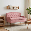 vidaXL Loveseat with Tufted Buttons Light Grey 111 x 65 x 79 cm Velvet