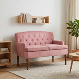 vidaXL Loveseat with Tufted Buttons Light Grey 111 x 65 x 79 cm Velvet