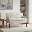 vidaXL Loveseat with Tufted Buttons Light Grey 111 x 65 x 79 cm Velvet