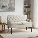 vidaXL Loveseat with Tufted Buttons Light Grey 111 x 65 x 79 cm Velvet