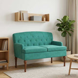 vidaXL Loveseat with Tufted Buttons Light Grey 111 x 65 x 79 cm Velvet