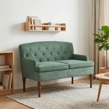 vidaXL Loveseat with Tufted Buttons Light Grey 111 x 65 x 79 cm Velvet