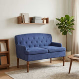 vidaXL Loveseat with Tufted Buttons Light Grey 111 x 65 x 79 cm Velvet