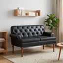 vidaXL Lovingseat met knoopge tuft Zwart 120 x 65 x 77 cm Kunstleer