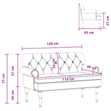 vidaXL Lovingseat met knoopge tuft Zwart 120 x 65 x 77 cm Kunstleer