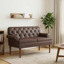 vidaXL Lovingseat met knoopge tuft Zwart 120 x 65 x 77 cm Kunstleer