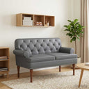 vidaXL Lovingseat met knoopge tuft Zwart 120 x 65 x 77 cm Kunstleer