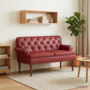 vidaXL Lovingseat met knoopge tuft Zwart 120 x 65 x 77 cm Kunstleer