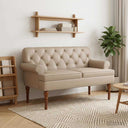 vidaXL Lovingseat met knoopge tuft Zwart 120 x 65 x 77 cm Kunstleer
