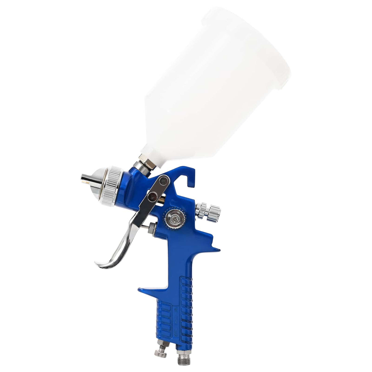 vidaXL HVLP verfspuitpistoolset met 600 ml beker 600 ml Blauw en Wit