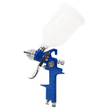 vidaXL HVLP verfspuitpistoolset met 600 ml beker 600 ml Blauw en Wit