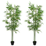 vidaXL Kunstmatige Bamboe Boom 4 pcs Groen 60 x 18 x 190 cm