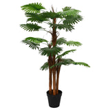 vidaXL Kunstmatige Fan Palmboom Groen 75 x 25 x 180 cm Stof en Bamboe