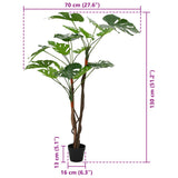 vidaXL Kunstmatige Monstera Plant Groen 70 x 16 x 130 cm Stof en Hout